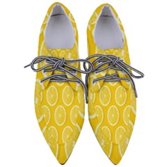 Lemon-fruits-slice-seamless-pattern Pointed Oxford Shoes by nate14shop