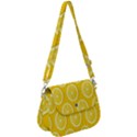 Lemon-fruits-slice-seamless-pattern Saddle Handbag View1