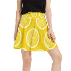 Lemon-fruits-slice-seamless-pattern Waistband Skirt