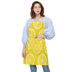 Lemon-fruits-slice-seamless-pattern Pocket Apron by nate14shop