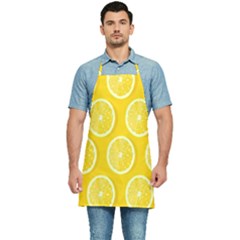 Lemon-fruits-slice-seamless-pattern Kitchen Apron by nate14shop