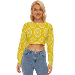 Lemon-fruits-slice-seamless-pattern Lightweight Long Sleeve Sweatshirt by nate14shop