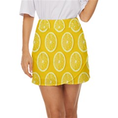 Lemon-fruits-slice-seamless-pattern Mini Front Wrap Skirt by nate14shop