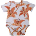 Lily-flower-seamless-pattern-white-background Baby Short Sleeve Onesie Bodysuit View1