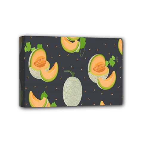 Melon-whole-slice-seamless-pattern Mini Canvas 6  X 4  (stretched) by nate14shop