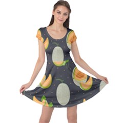 Melon-whole-slice-seamless-pattern Cap Sleeve Dress by nate14shop