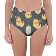 Melon-whole-slice-seamless-pattern Reversible High-waist Bikini Bottoms by nate14shop