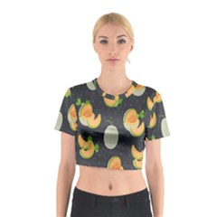 Melon-whole-slice-seamless-pattern Cotton Crop Top by nate14shop