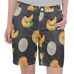 Melon-whole-slice-seamless-pattern Pocket Shorts by nate14shop