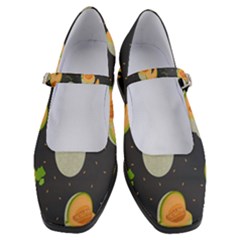 Melon-whole-slice-seamless-pattern Women s Mary Jane Shoes