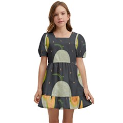 Melon-whole-slice-seamless-pattern Kids  Short Sleeve Dolly Dress by nate14shop