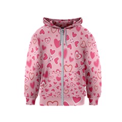 Scattered-love-cherry-blossom-background-seamless-pattern Kids  Zipper Hoodie by nate14shop