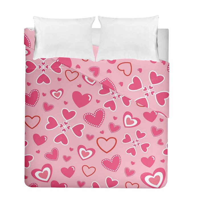 Scattered-love-cherry-blossom-background-seamless-pattern Duvet Cover Double Side (Full/ Double Size)