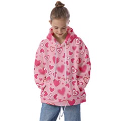 Scattered-love-cherry-blossom-background-seamless-pattern Kids  Oversized Hoodie by nate14shop