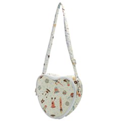 Seamless-background-with-spaceships-stars Heart Shoulder Bag by nate14shop