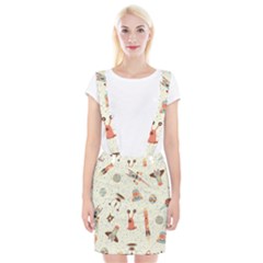 Seamless-background-with-spaceships-stars Braces Suspender Skirt by nate14shop