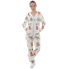 Seamless-background-with-spaceships-stars Women s Tracksuit by nate14shop