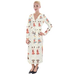 Seamless-background-with-spaceships-stars Velvet Maxi Wrap Dress by nate14shop