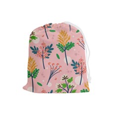 Seamless-floral-pattern 001 Drawstring Pouch (large) by nate14shop