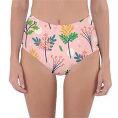 Seamless-floral-pattern 001 Reversible High-waist Bikini Bottoms by nate14shop