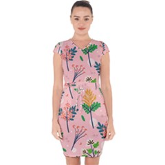 Seamless-floral-pattern 001 Capsleeve Drawstring Dress  by nate14shop