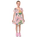 Seamless-floral-pattern 001 Kids  Short Sleeve Velvet Dress View1