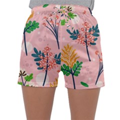 Seamless-floral-pattern 001 Sleepwear Shorts by nate14shop