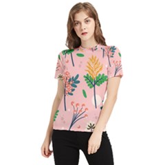 Seamless-floral-pattern 001 Women s Short Sleeve Rash Guard by nate14shop