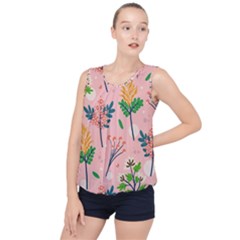 Seamless-floral-pattern 001 Bubble Hem Chiffon Tank Top by nate14shop