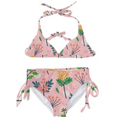 Seamless-floral-pattern 001 Kids  Classic Bikini Set by nate14shop