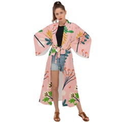 Seamless-floral-pattern 001 Maxi Kimono by nate14shop