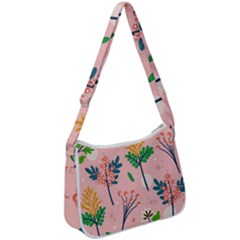 Seamless-floral-pattern 001 Zip Up Shoulder Bag