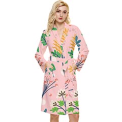 Seamless-floral-pattern 001 Long Sleeve Velour Robe by nate14shop