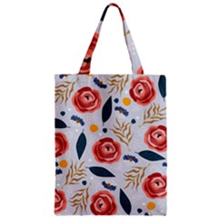 Seamless-floral-pattern Zipper Classic Tote Bag by nate14shop