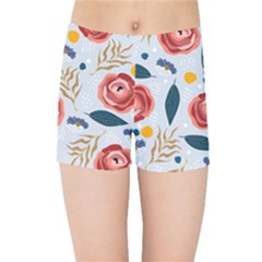 Seamless-floral-pattern Kids  Sports Shorts by nate14shop