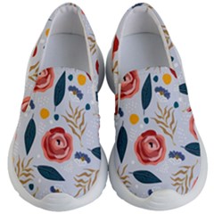 Seamless-floral-pattern Kids Lightweight Slip Ons by nate14shop