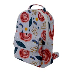 Seamless-floral-pattern Flap Pocket Backpack (large) by nate14shop