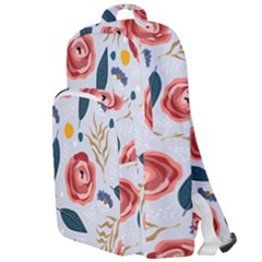 Seamless-floral-pattern Double Compartment Backpack by nate14shop