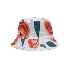 Seamless-floral-pattern Inside Out Bucket Hat (kids) by nate14shop