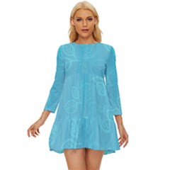 Seamless-pattern Long Sleeve Babydoll Dress by nate14shop