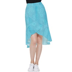 Seamless-pattern Frill Hi Low Chiffon Skirt by nate14shop