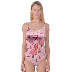 Seamless-pattern-with-flamingo Camisole Leotard  by nate14shop