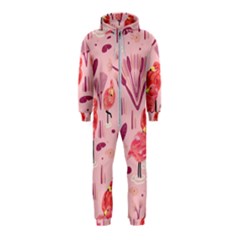 Seamless-pattern-with-flamingo Hooded Jumpsuit (kids) by nate14shop