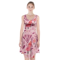 Seamless-pattern-with-flamingo Racerback Midi Dress