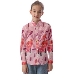 Seamless-pattern-with-flamingo Kids  Long Sleeve Shirt by nate14shop