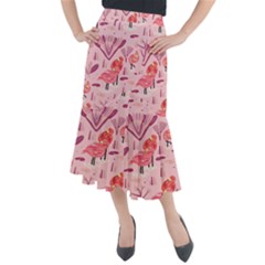 Seamless-pattern-with-flamingo Midi Mermaid Skirt by nate14shop