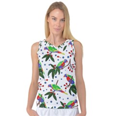 Seamless-pattern-with-parrot Women s Basketball Tank Top by nate14shop