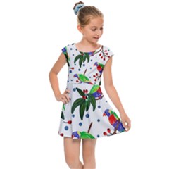 Seamless-pattern-with-parrot Kids  Cap Sleeve Dress by nate14shop