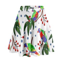 Seamless-pattern-with-parrot High Waist Skirt