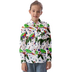 Seamless-pattern-with-parrot Kids  Long Sleeve Shirt by nate14shop